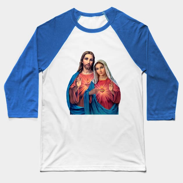 Twin Hearts very close together  (Jesus and Mary) transparent background Baseball T-Shirt by Brasilia Catholic